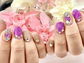 立和名/キラキラストーンネイル