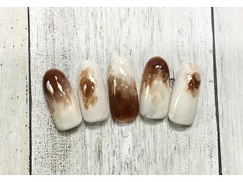 ネイルアンドまつげ リュフェール 五反田(Nail Lufaire)/ニュアンスべっこうカラーネイル