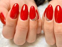 サロンドフォーエイチ(salon de 4H)/艶々レッドのワンカラー♪