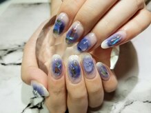 シュガーネイル(sugar nail)/赤紫チークネイル