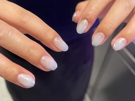 ブルーグラデーションネイル