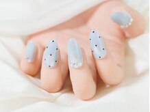 ヴァンネイル(VINGT NAIL nail&eye beauty)/水色ガーリーネイル・山藤