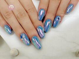 ブルー☆オーロラネイル