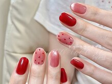 トゥートゥー(TOUTOU)/ボルドーxドットxマグネット