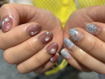 オーク ガーデン 中目黒(OAK garden)の写真/【自爪に優しいパラジェル施術】爪の負担を最小限に抑えつつオシャレな指先に！艶感・フォルムの美しさ◎