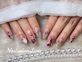 キラキラさくらんぼネイル