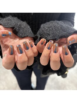 ミントリーフ バイ リート(Mint leaf by Reat)/ブラウン×ブルー ニュアンス