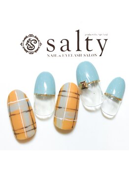 ネイルアンドアイラッシュサロン ソルティ 寺田町(salty)/パステルチェック