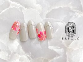 ネオンカラー×フラワーネイル♪