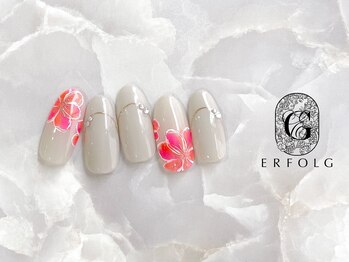 エアフォルク 銀座(ERFOLG)/ネオンカラー×フラワーネイル♪