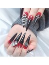 《スカルプ》赤黒ネイル