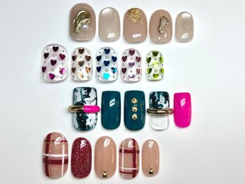 ムスク(Musk)の写真/ショートネイルでも余裕の可愛さ♪お仕事・生活に合わせてNAILを楽しもう☆凝ったデザインもリーズナブル♪