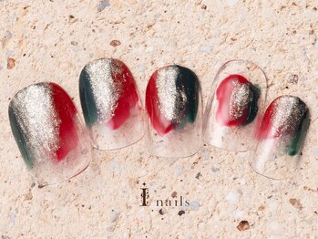 アイネイルズ 町田店(I nails)/クリスマス塗りかけネイル6480円