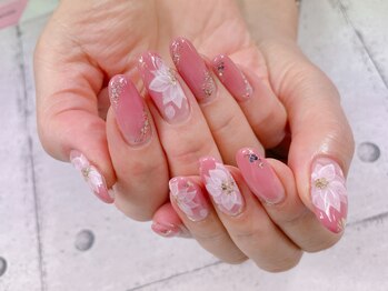 ネイル ビューティーマジック 葛西本店/ロングフラワーネイル