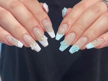 アイネイルズ 三宮店(I nails)/アシメ春フレンチ￥9500