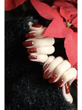 ネイルルーム アイボリー(nail room ivory)/レッドホロネイル