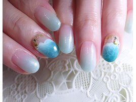 海ネイル★シェル水面波アート
