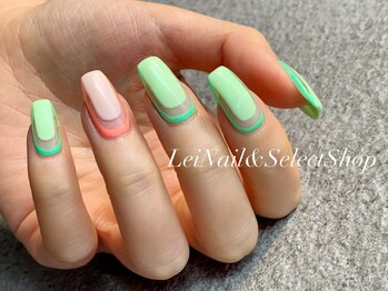 レイ ネイルアンドセレクトショップ(Lei Nail&Selectshop)/《グリーン×ネオン》