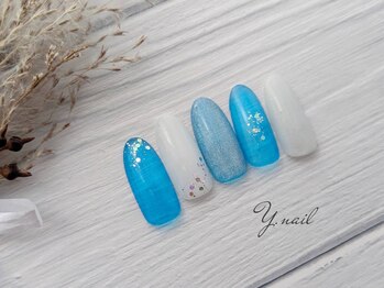ワイネイル(Y.nail)/ブルーのシンプルデザイン
