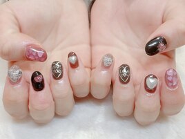 バレンタインネイル