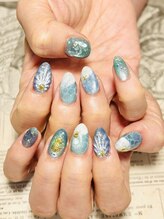 ライノネイル 天王町/海アート