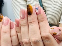 ウエノノネイル 上野(uenononail)/べっ甲×ミラーフラワー