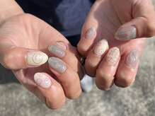 サクノネイル(SAKUNONAIL)/手書きアートニュアンスネイル