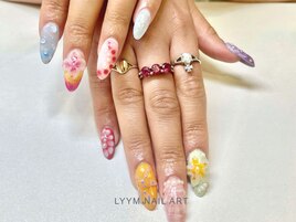 アシンメトリー×3Dアートネイル