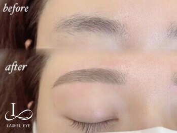 ローレルユー 藤沢店(Laurel Yeux)の写真/【眉を変えるだけで美人度が変わる！】WAX+メイク+間引きの毛量調整で、ナチュラルなのに印象的な目元へ★