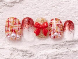 ツイードクリスマスリボン￥9000