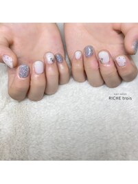 キラキラフラッシュ×ホワイト