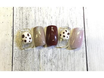 ネイルアンドまつげ リュフェール 五反田(Nail Lufaire)/レオパードマグネットネイル