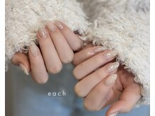 イーチ 烏丸御池(each)/ホワイト×冬ネイル