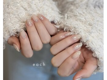 ホワイト×冬ネイル