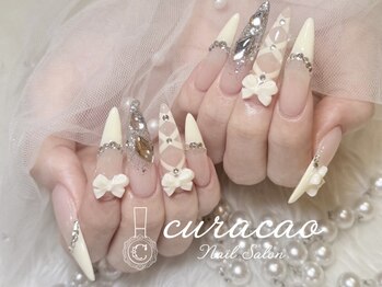 ネイルサロン キュラソー(Curacao)の写真/キラキラ盛ネイルもお任せ♪【ジェルチップ長さ出し★フリーアートシンプル ¥13800~/ゴージャス ¥17500】