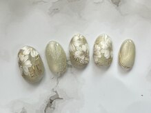 エールネイル(Ailes nail)の雰囲気(手描きアートが大人気♪お花もひとつひとつ丁寧に描いています。)