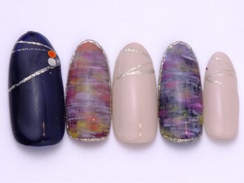 ネイリックス 栄ガスビル(NAILX)/ニット柄ネイル