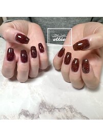 赤茶フラッシュネイル