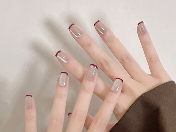 クローバーネイル 北浦和店/水光マグネッ卜+フレンチ¥8180