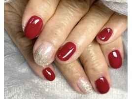 ワンカラー＋ラメ&パーツ追加