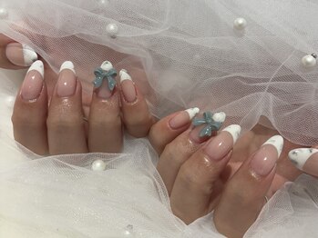 シェルネイル(SHELL NAIL)/リボン/フレンチ/staff:ohtsuka