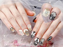 エンジェルネイルサロン(Angel nail salon)/白黒ウィッシュコアデザイン