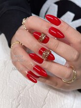 シュシュ(Chou chou)/赤ネイル×リング　