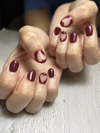 くりぬきハートネイル
