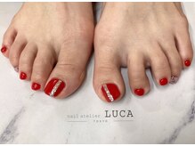 ネイルアトリエルカ(nail atelier LUCA)/W-508 大人ビジューフットネイル