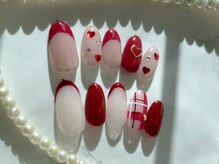 ネイルアンドアイラッシュ ハル(HALU)の雰囲気（シンプルアート☆バレンタインは赤でテンションup～♪）