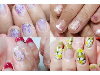 どんな爪にも馴染む手描きアート