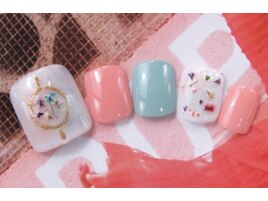 スプリングフラワーネイル