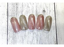ネイルアンドまつげ リュフェール 五反田(Nail Lufaire)/マグネットネイルミラーフレンチ
