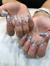 エスフィーネイルサロン ブリーユ(Esfy nailsalon Brille)/ゼブラ柄フレンチ